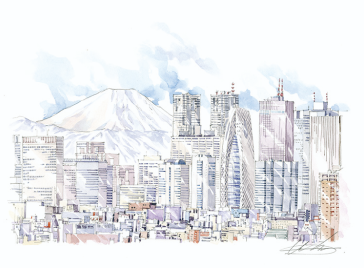 新宿副都心と富士